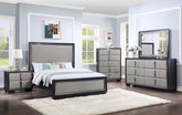 ACME Nicola Silver PU & Black Finish Nicola Eastern King Bed Model BD01426EK